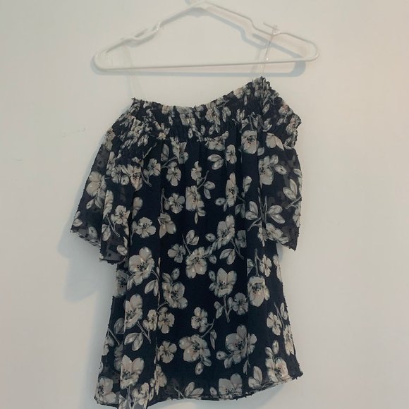 Vanessa Virginia Off The Shoulder Floral Top M - Picture 7 of 7